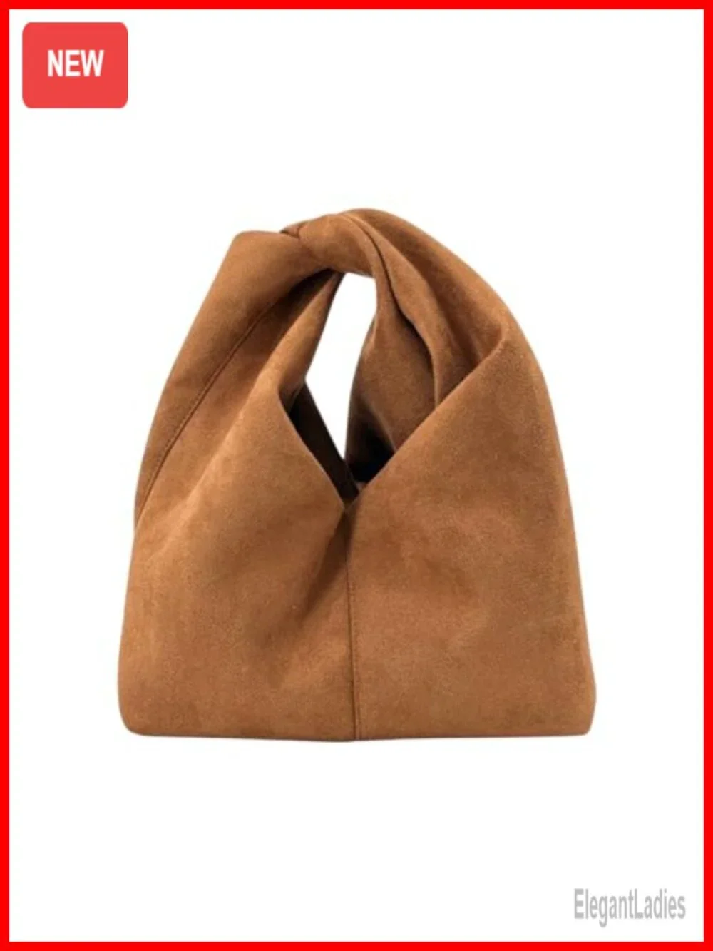 Small Faux Suede Knotted Tote Purse with Top Handle, Evening Clutch for Party